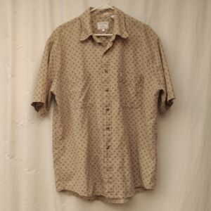 Vintage Savane Linen-cotton No Wrinkles Short Sleeve Button Down Shirt L